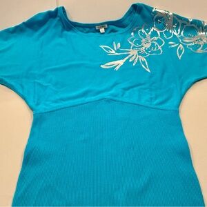 Cache Blue Graphic Short Sleeve Tee